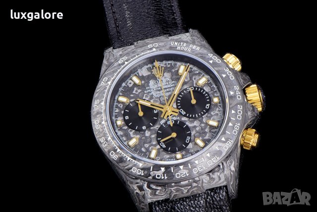 Мъжки часовник Rolex DiW Black and Gold Rolex Daytona с автоматичен швейцарски механизъм, снимка 3 - Луксозни - 43514630