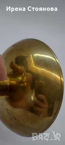 Винтидж месингова купа на столче, масивен месинг Индия. Ръчно рисувана, снимка 9 - Антикварни и старинни предмети - 49377235