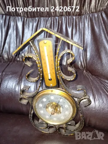 Антика .Ковано желязо  барометър ,термометър