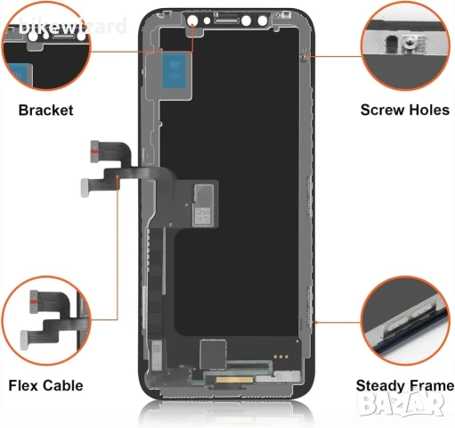 Moautodc дисплей за iPhone X 5.8 LCD екран, FHD 3D сензорен екран НОВ, снимка 2 - Резервни части за телефони - 50824843