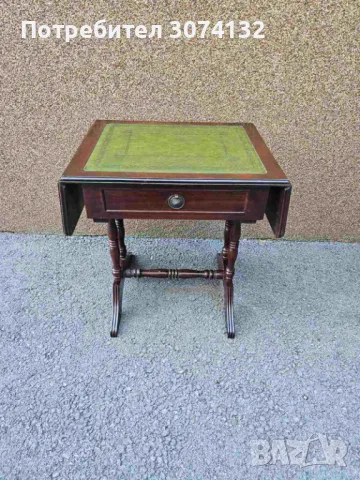 Разтегателна помощна масичка с кожа, снимка 6 - Маси - 47464899