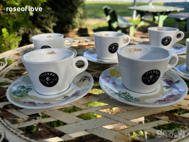 Лаваца Тиера / Lavazza Tierra италиански порцеланови чаши за кафе и капучино, снимка 3 - Чаши - 40094413
