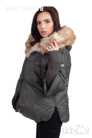 Зимно дамско яке с качулка 4070, яка от изкуствен косъм, снимка 7 - Якета - 52500655