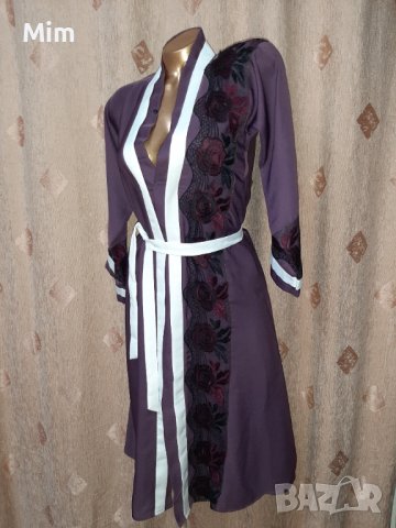 М Халат с дълъг ръкав в лилаво , снимка 5 - Нощници - 39099325