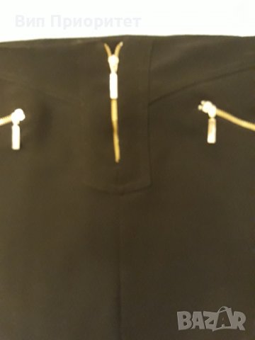Къса пола TERRA NOVA черна с цип отпред централно и декоративни ципове отпред симетр на вертикалния, снимка 3 - Поли - 37427143
