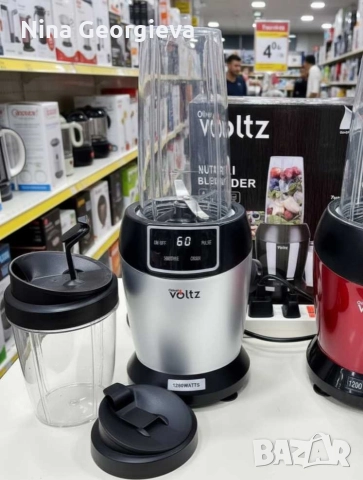 Мощен нутри блендер Oliver Voltz, 1200W с LED дисплей и 2 кани за смути (1000ml/800ml), снимка 3 - Кухненски роботи - 52918262
