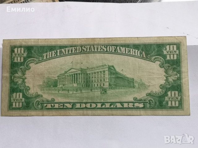 USA $ 10 DOLLARS 1928 B scarce bill, снимка 2 - Нумизматика и бонистика - 27440848