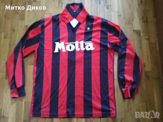 Милан фенска тениска Мотта 1993-94г №9 дълъг  ръкав размер ХЛ, снимка 1 - Футбол - 35235321