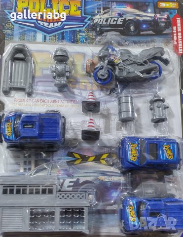 Полицейски комплект за игра с коли, мотори и фигурки 
