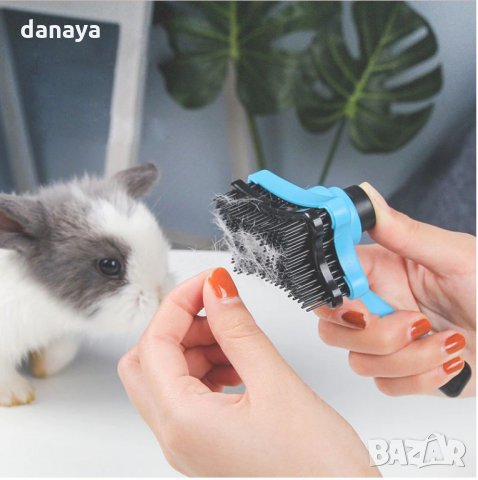 2233 Малка груминг четка за домашни любимци с бутон за лесно почистване, снимка 11 - За кучета - 33662135