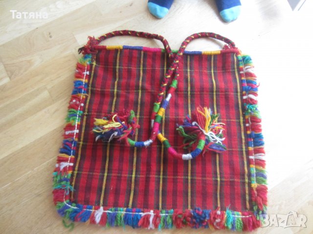 РЪЧНО ТЪКАНА ТОРБА  –100% ВЪЛНА; ръчно  тъкано и бродирано   ПЛАТНО  ;ПОКРИВКИ;КЪРПИ;калъфки ;, снимка 2 - Антикварни и старинни предмети - 36776270