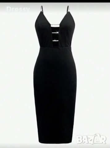 Черна рокля, снимка 2 - Рокли - 52880337