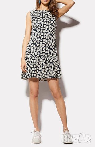 Лятна тъмносиня рокля на маргаритки - M