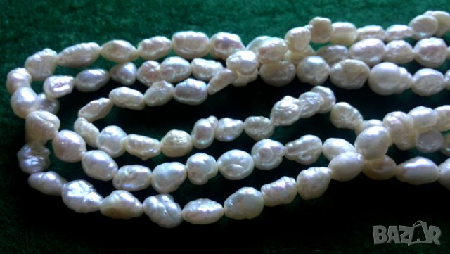 Стара гривна от естествени бели речни перли, снимка 8 - Антикварни и старинни предмети - 43528604