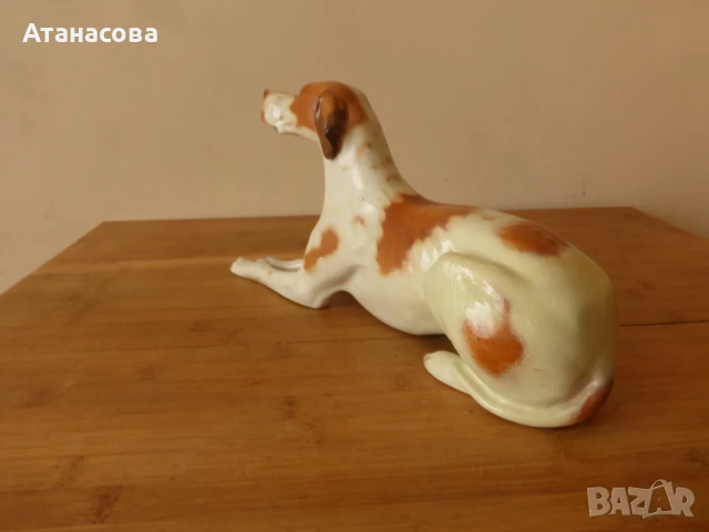 Порцеланова фигура Куче Поинтер ЛФЗ 1980 г, снимка 8 - Статуетки - 50588146