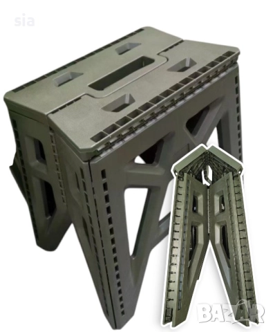 Сгъваема табуретка тип помощно стъпало, Сгъваемо столче, PVC до 200кг