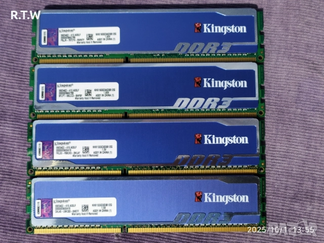 Комплект RAM памети 8GB (4x2GB) Kingston HyperX blu DDR3 1600/1333MHz