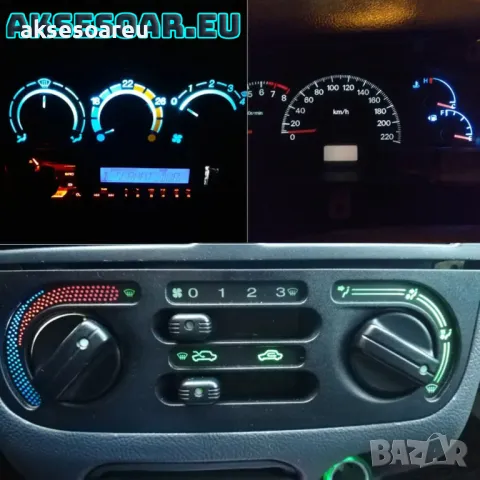 10 бр. малки габаритни крушки за арматурно табло T5 3SMD LED супер ярък 3030 LED вътрешно осветление, снимка 17 - Аксесоари и консумативи - 48536470