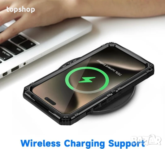 Seacosmo Калъф за iPhone 15 Pro Max водоустойчив удароустойчив  с вграден протектор на екрана, черен, снимка 5 - Калъфи, кейсове - 50578058