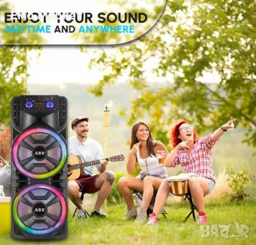 Караоке тонколона с два високоговорителя 2х12 инча XH-1689, снимка 9 - Bluetooth тонколони - 49276383