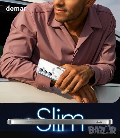 JUESHITUO Магнитен калъф за телефон Samsung S24, капак - сребрист титан, за жени, снимка 8 - Калъфи, кейсове - 44053395