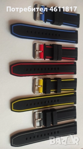 Силиконови каишки 24мм, снимка 7 - Каишки за часовници - 52188479