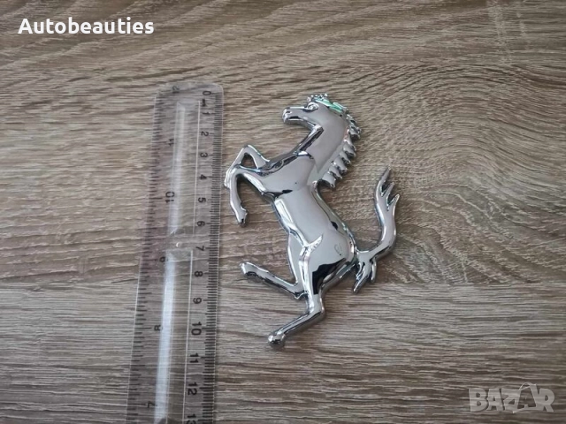 Ferrari конче сребриста емблема лява, снимка 2 - Аксесоари и консумативи - 52360386
