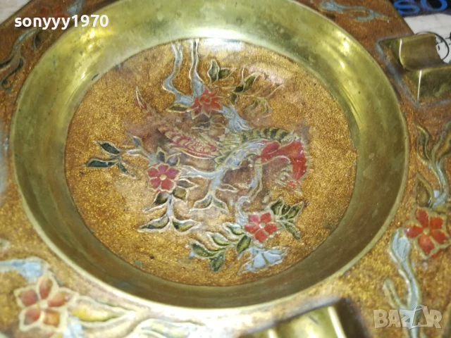 ПЕПЕЛНИК-МЕД/МЕСИНГ-MADE IN INDIA-ВНОС SWISS 1708251800, снимка 8 - Антикварни и старинни предмети - 51394535