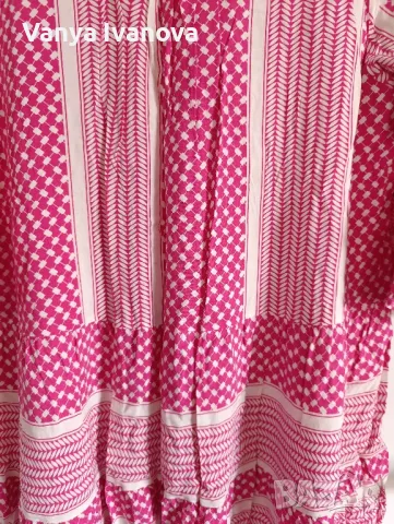 Amisu рокля в цикламено и бяло, снимка 3 - Рокли - 50044671