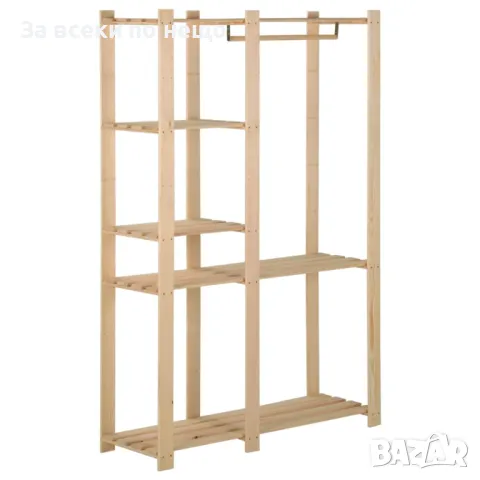 Щендер за дрехи, 110x38x170 см, борово дърво масив