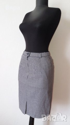 Стилна пола Hammer - класическо тъмно синьо каре!, снимка 3 - Поли - 26689633