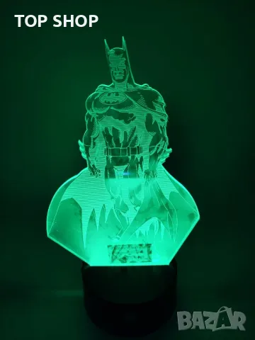 Batman Батман Екшън фигурки 3D настолна лампа 7 променящи цвета нощна лампа, снимка 2 - Настолни лампи - 48842506
