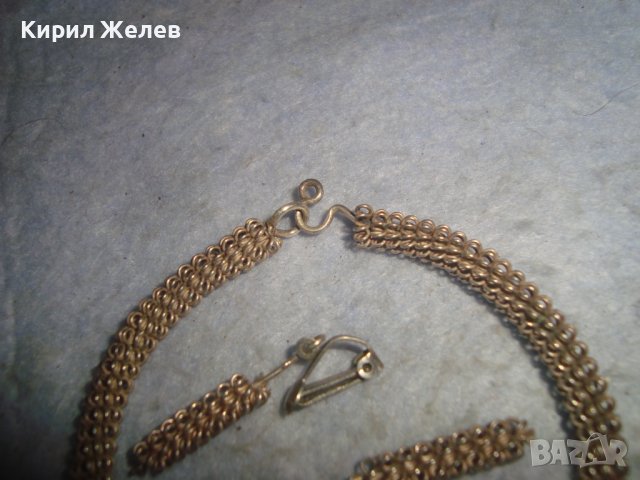 ПОСРЕБРЕНИ МЕДНИ КЛИПС ОБЕЦИ и ГРИВНА АР НУВО СТИЛ РЪЧНА МАЙСТОРСКА ИЗРАБОТКА 30150, снимка 8 - Бижутерийни комплекти - 37901215