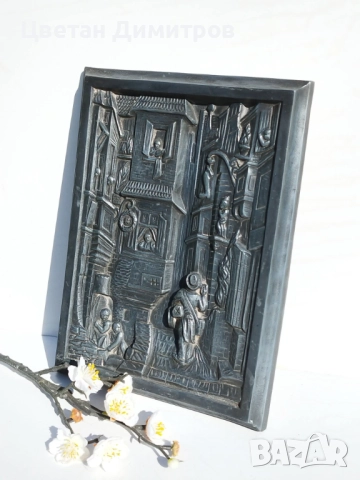 Калаена 3D релефна картина, калаен стенопис „ПОЩАЛЬОНЪТ“ по Карл Шпицвег, снимка 2 - Декорация за дома - 52052458