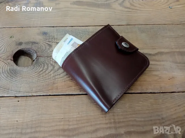 Ръчно изработен мъжки кожен портфейл 