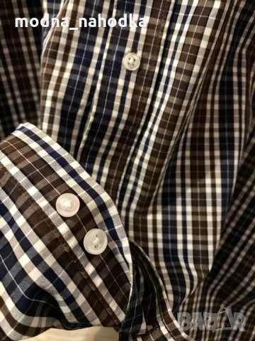 Мъжка карирана риза Tchibo размер 43/44, снимка 5 - Ризи - 34958103