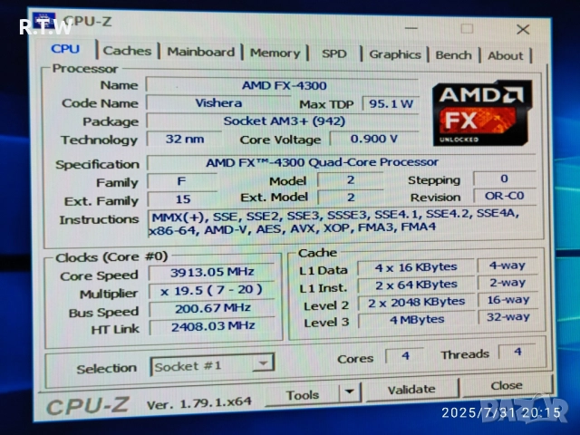 FX-4300, 3.80 GHz (4MB Cache, up to 4.00 GHz) Socket AM3+, снимка 7 - Процесори - 52313546
