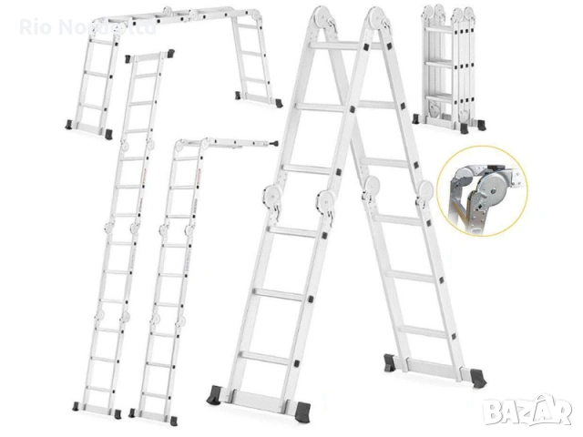Стълба 4х4 мултифункционална 4,70м 150кг, снимка 12 - Други инструменти - 53588407