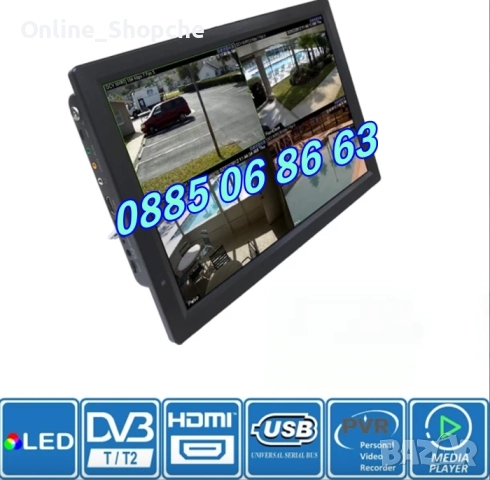 Преносим телевизор 10 инча, портативен цифров телевизор 10 инча 12v / 220v, снимка 4 - Телевизори - 52545275