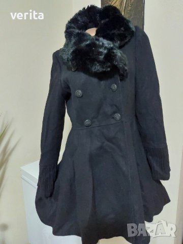 Дамско черно палто, снимка 1