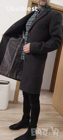 Мъжко палто MANGO WOOL BLEND (ново, с етикети), снимка 3 - Палта - 52410434