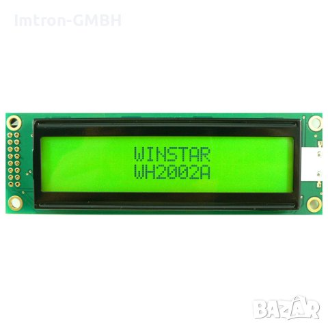 Display WH2002A-YYH-ET Character LCD 2.9" 20x2, B/L жълто/зелено, 5V, интерфейс 6800, снимка 1 - Друга електроника - 44027656