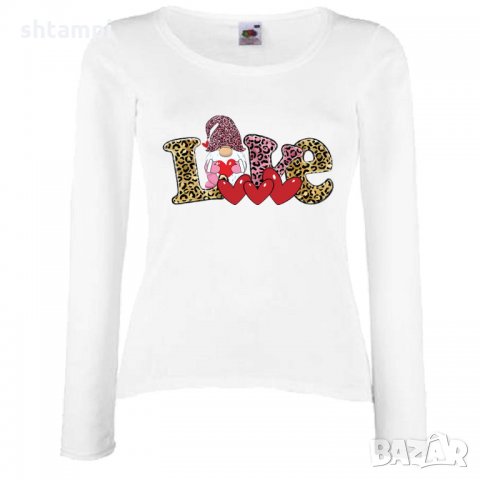 Дамска тениска Love Gnome Valentine's 12, снимка 4 - Тениски - 35552112