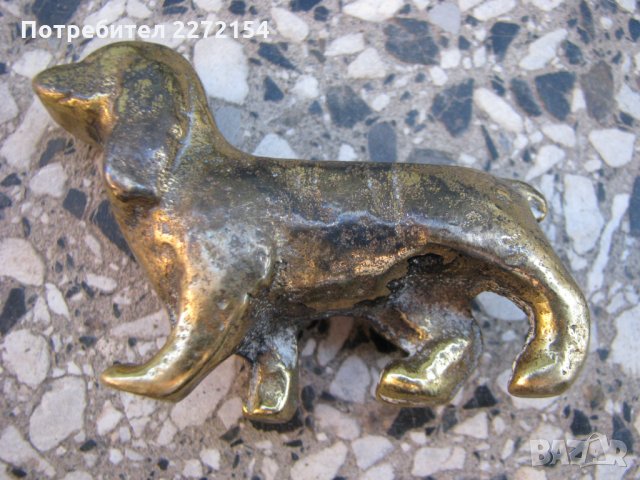 Бронзова пластика статуетка куче, снимка 3 - Антикварни и старинни предмети - 28477111