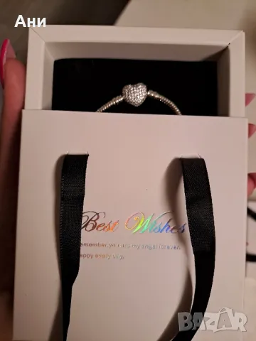 Посребрена гривна със сърце + ПОДАРЪК🎁, снимка 2 - Гривни - 49472595