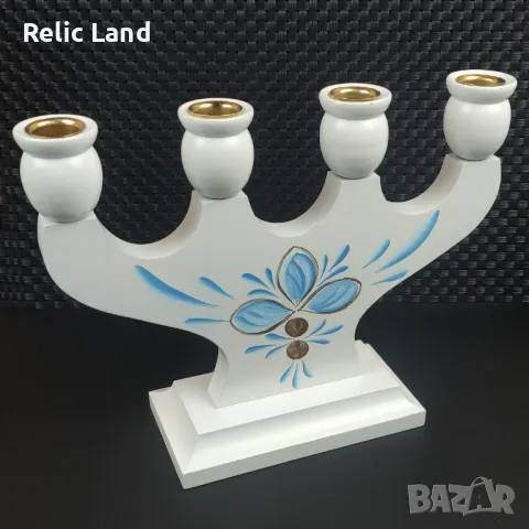 Скандинавски дървен свещник