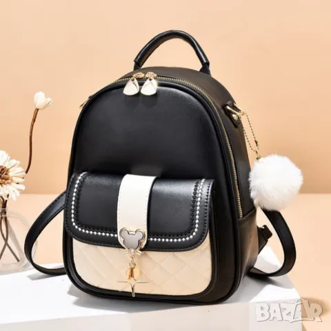 Дамска чанта - раница Nolana Black, снимка 2 - Чанти - 47923437