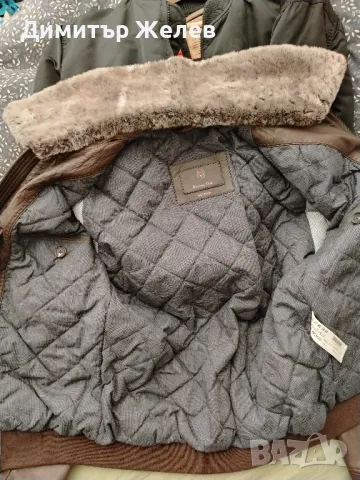 Мъжко кафяво кожено яке. , снимка 9 - Якета - 48088386