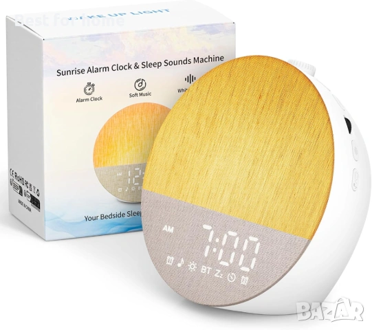 Uwithm Будилник със симулация на изгрев 20 нива на яркост,  18 цвята. Bluetooth