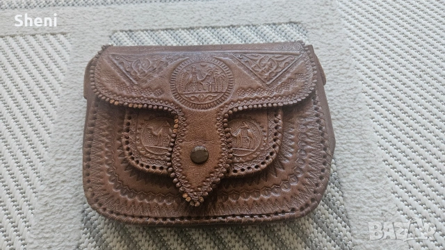 Гравирана ръчно изработена мароканска кожена чанта, снимка 4 - Чанти - 53069160